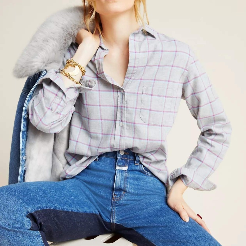 Grayson‎ Frank & Eileen Grey The Hero Flannel Buttondown Shirt Windowpane Small